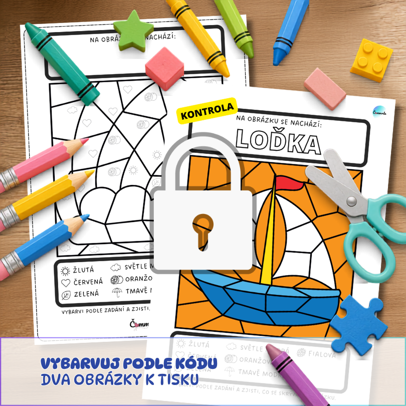 vybarvování obrázků podle kódu pracovní listy k tisku