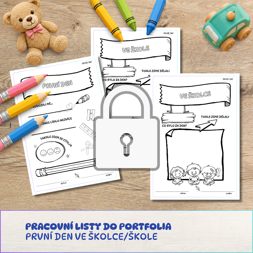 první den ve školce pracovní list do portfolia dítěte