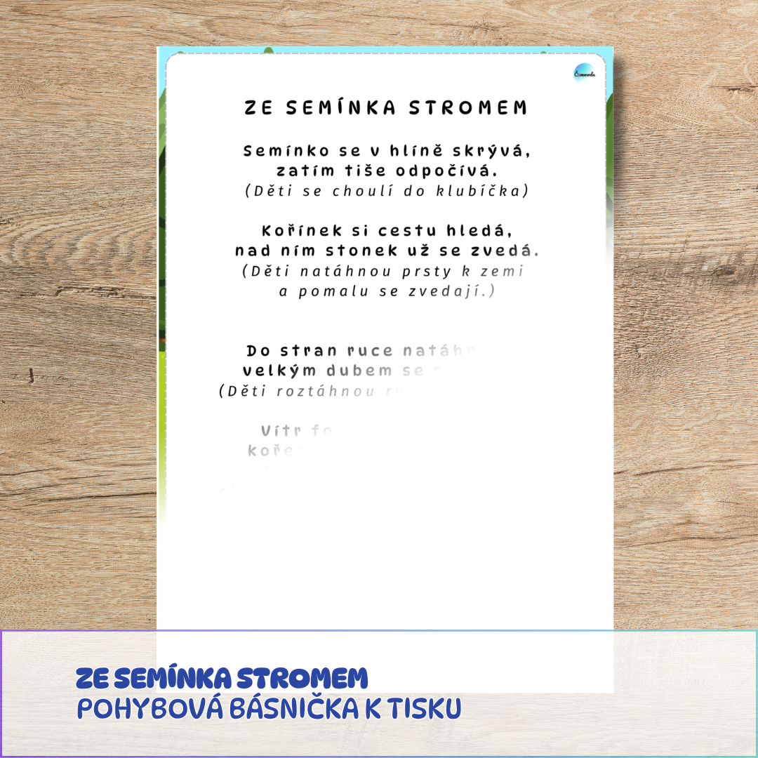 Básnička s pohybem, den stromů, PDF ke stažení
