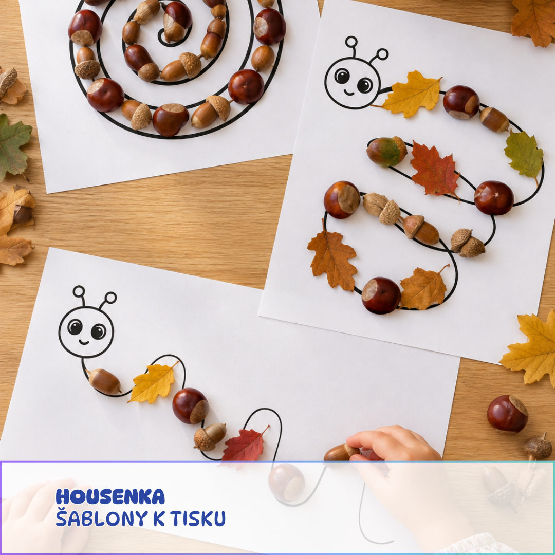 Housenka - šablona pro dotvoření pro děti