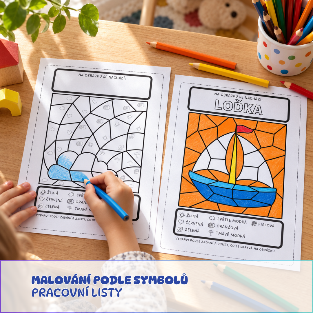 vybarvování obrázků podle kódu pracovní listy k tisku