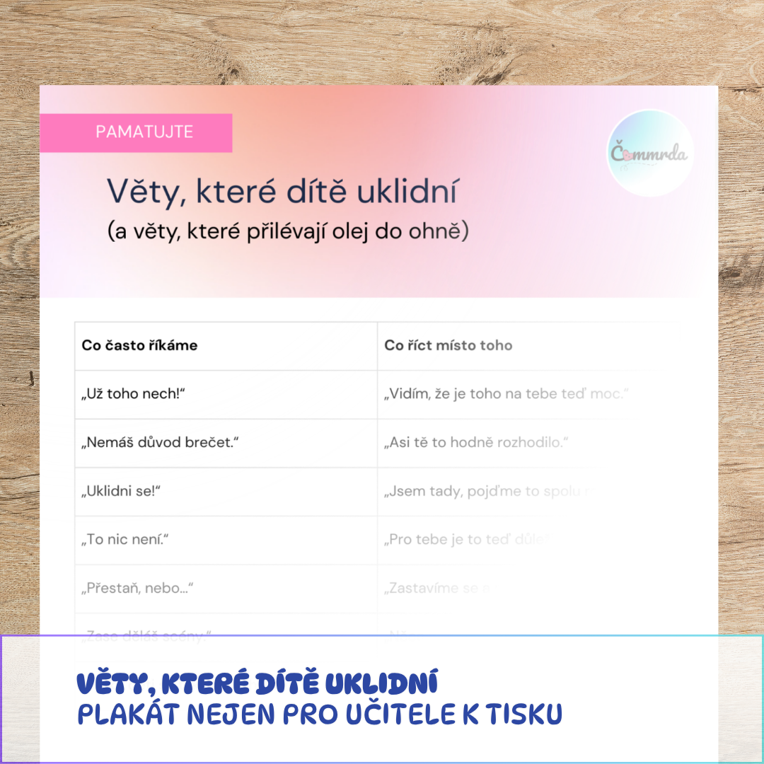 Tahák pro učitele - věty, které dítě uklidní