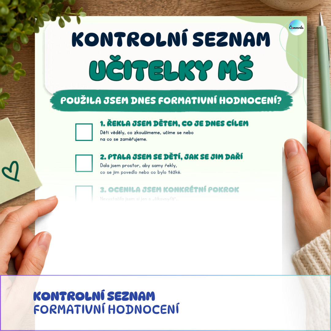 Kontrolní seznam pro učitelky MŠ - formativní hodnocení k tisku