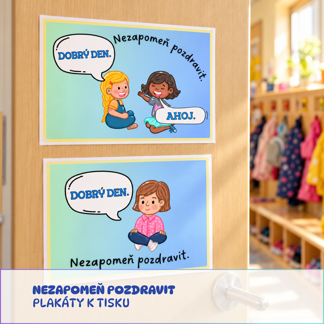 nezapomeň pozdravit plakáty ke stažení a tisku výzdoba do třídy