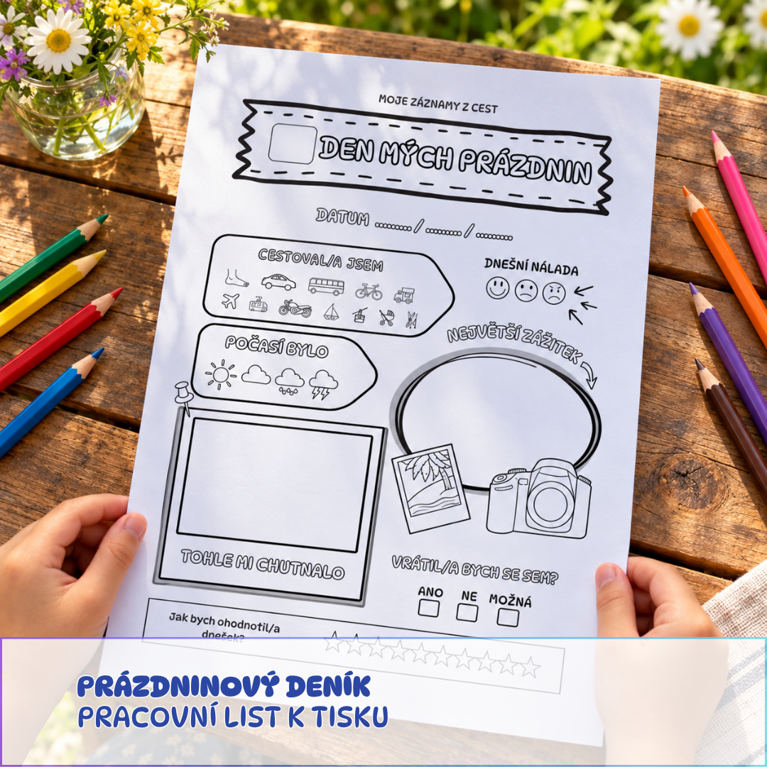 Prázdninový deník - pracovní list