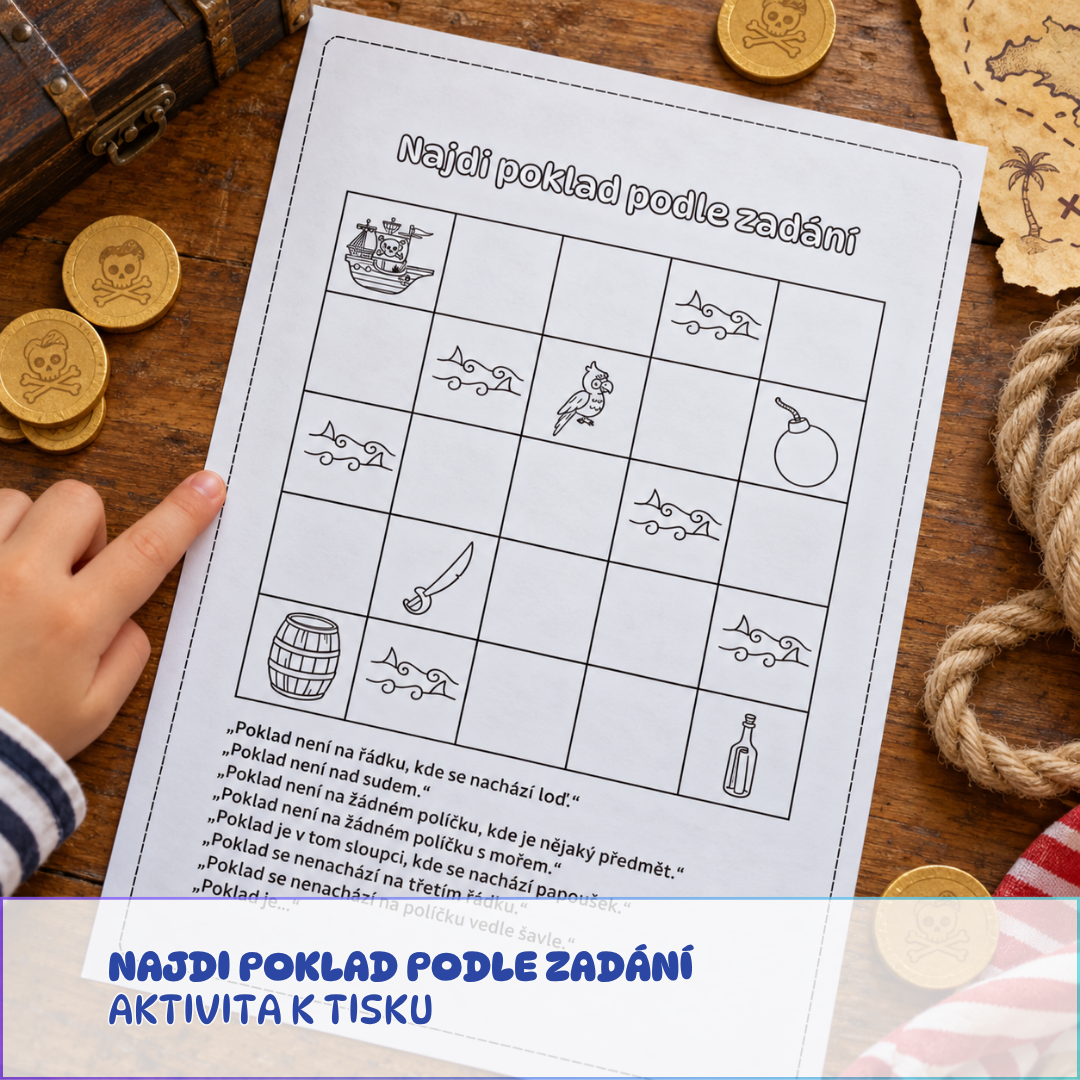 Najdi poklad podle zadání - pracovní list